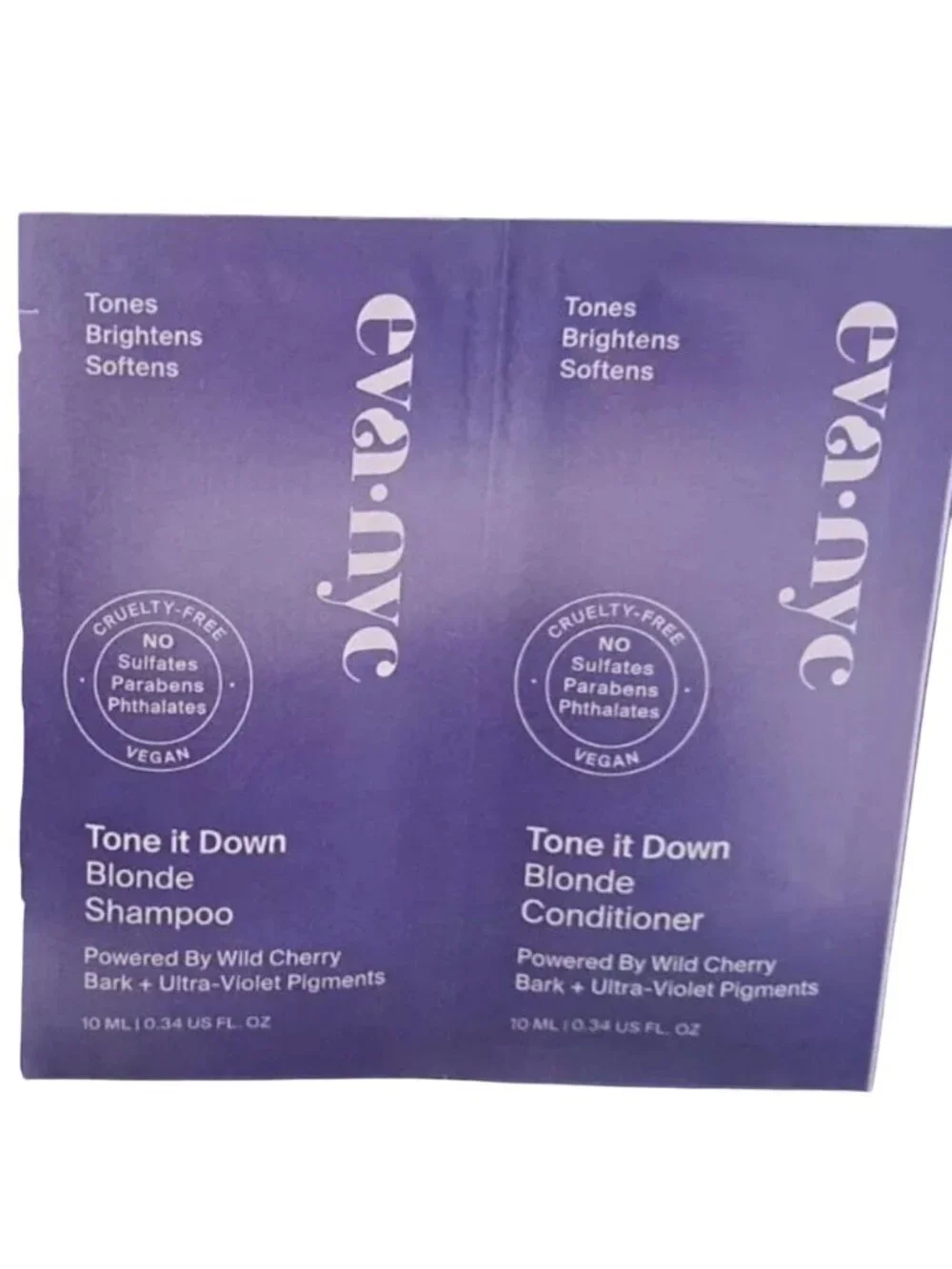 EVA NYC Tone It Down Blonde Shampoo & Conditioner Set Ultra Violet 0.34oz/10mL